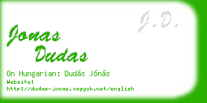 jonas dudas business card